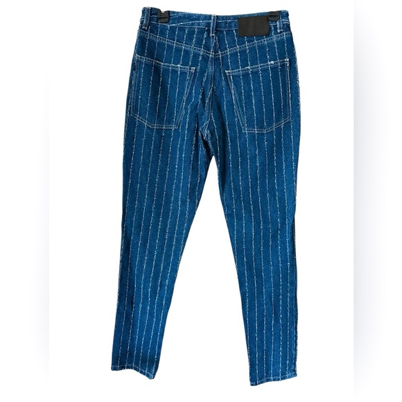 MSGM Milano Blue Striped Women's Jeans 44/28 - Picture 5 of 9